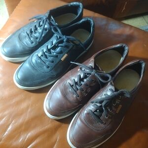 2 Pairs Mens Ecco Tennis Shoes Black And Brown Sz 12